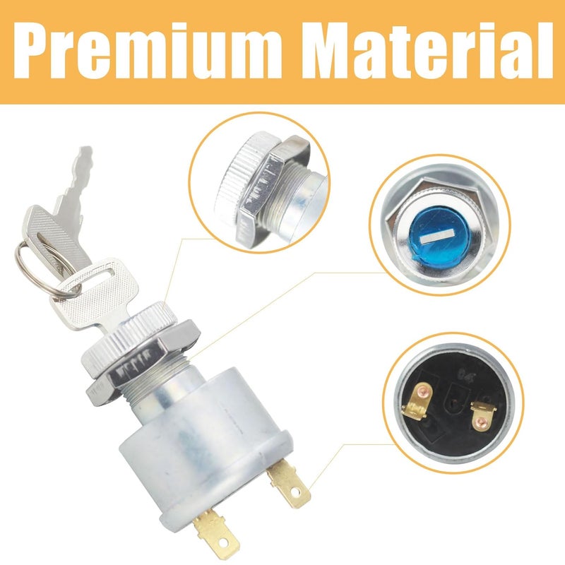 MANUTEX Ignition Switch and Key 2 Terminals Carabiner 17421G1 Fits EZ-GO Electric Golf Cart - Image 3